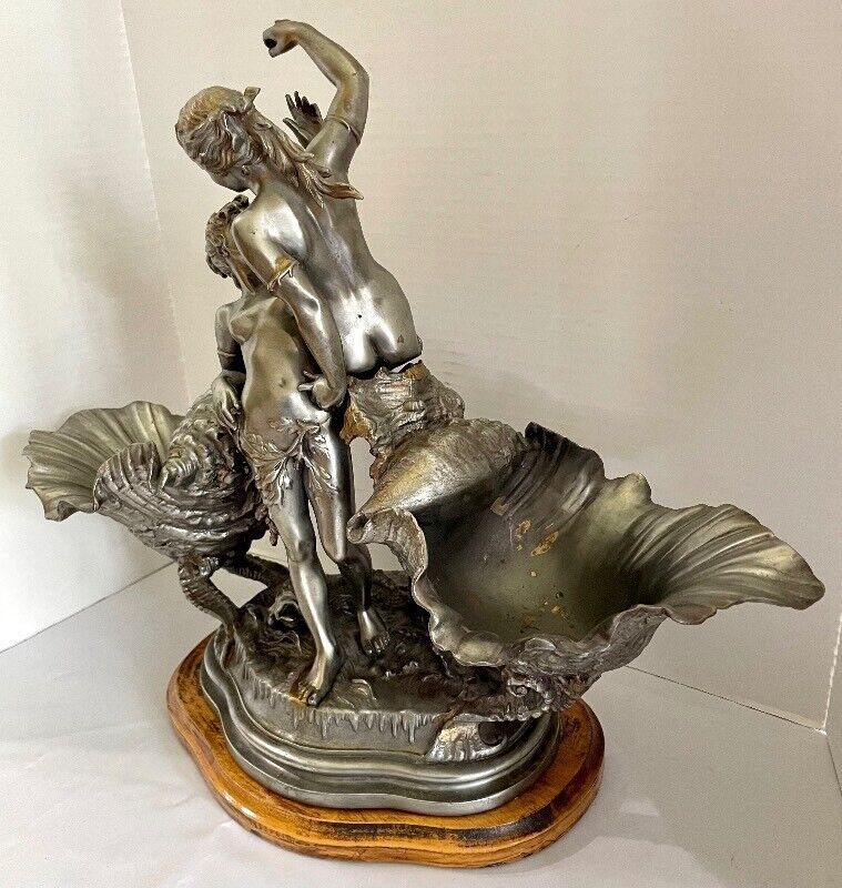 French Maidens Metal Sculpture by Charles Georges Ferville Suan