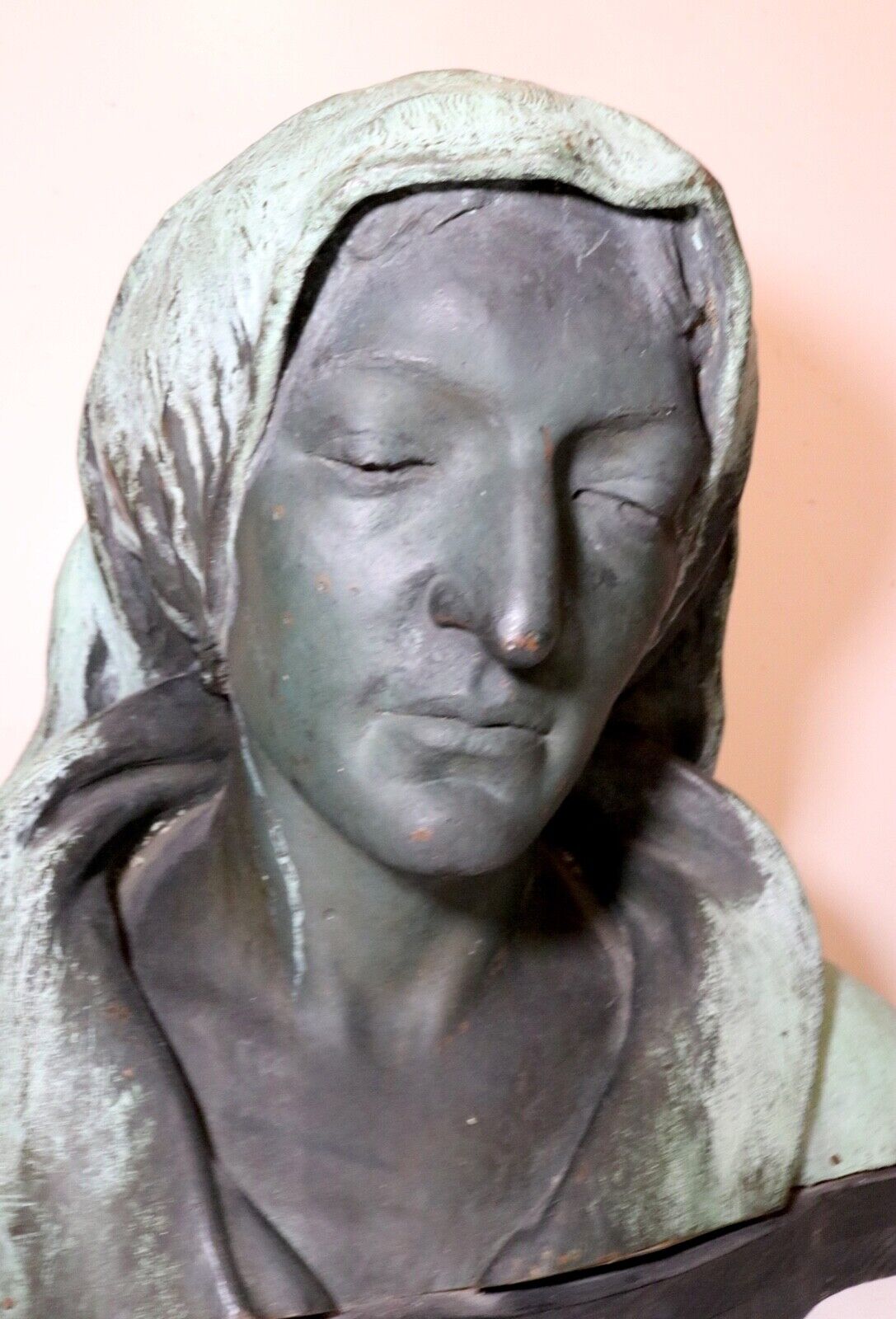 Antique 19th Century Bronze Peasant Women Lady Bust