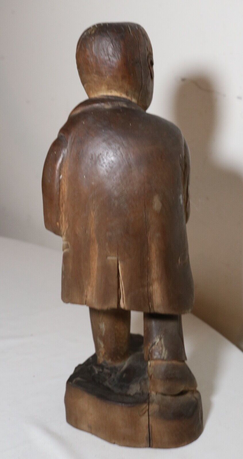 1800's Folk Art Hand Carved Wooden Figure Sculpture