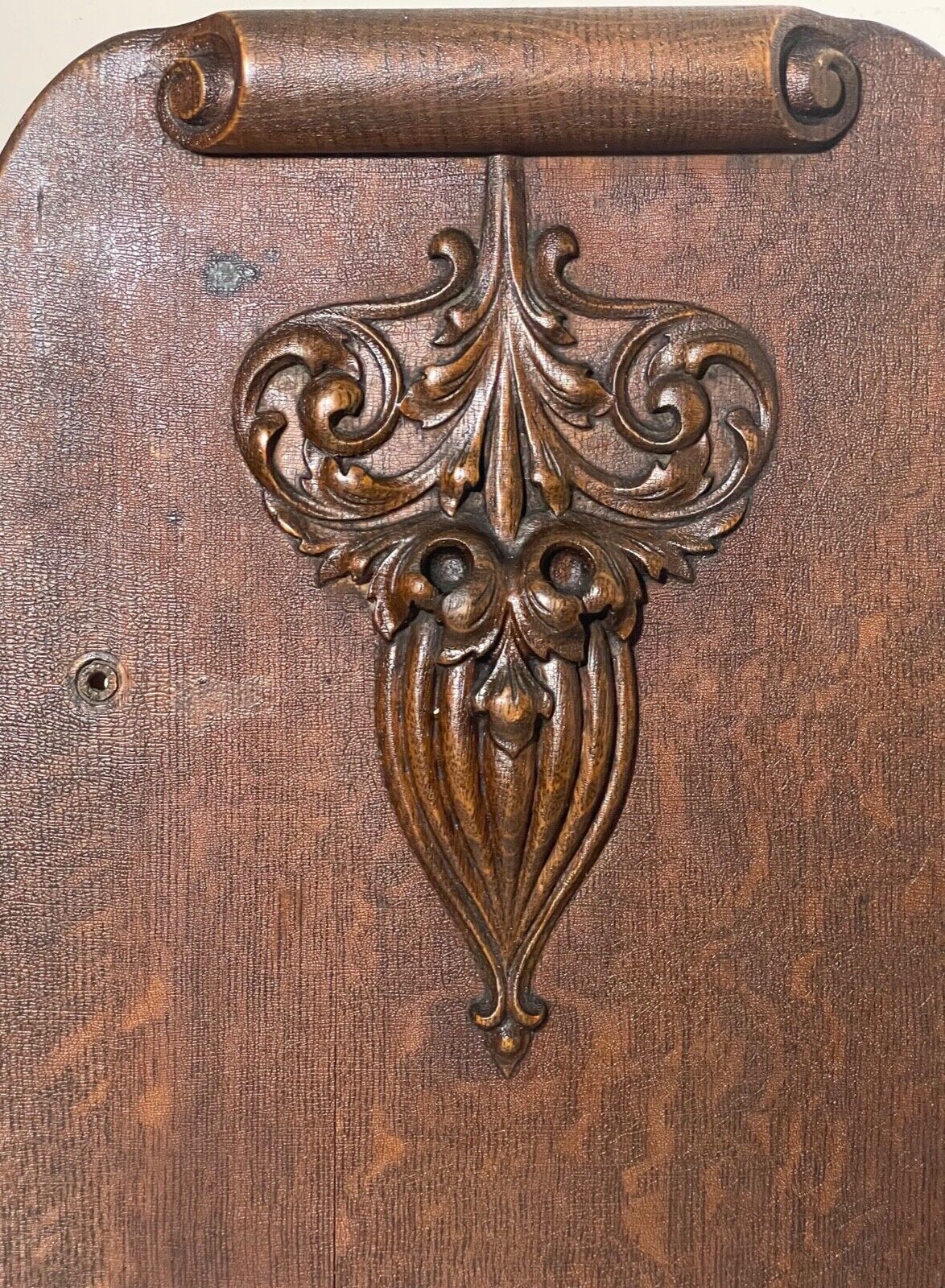 1800s carved wood oak architectural relief wall sculpture