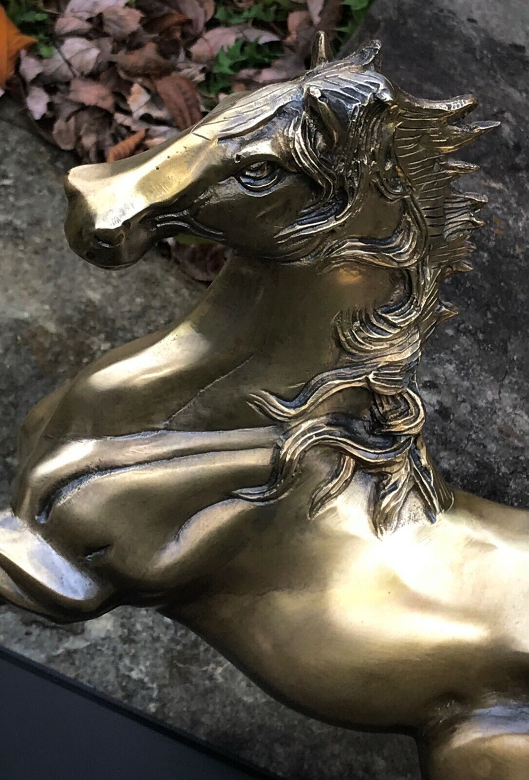 Antique Solid Brass Horse Sculpture from early 1900s
