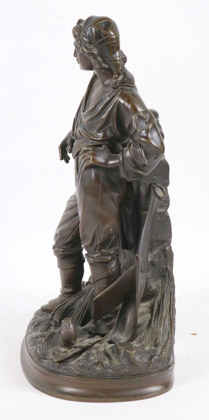 1800's Paul Emil Machault bronze peasant farmer statue