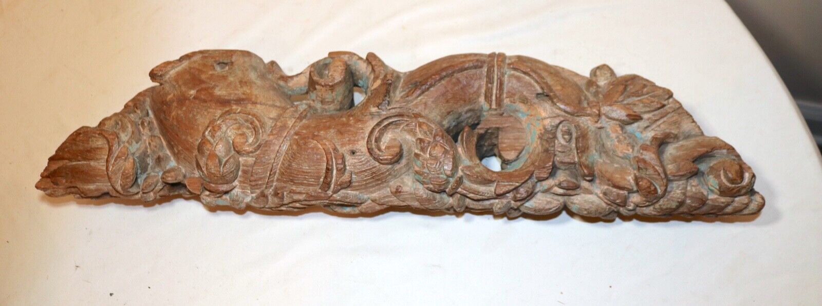 1800's hand carved Asian wood architectural salvage sculpture