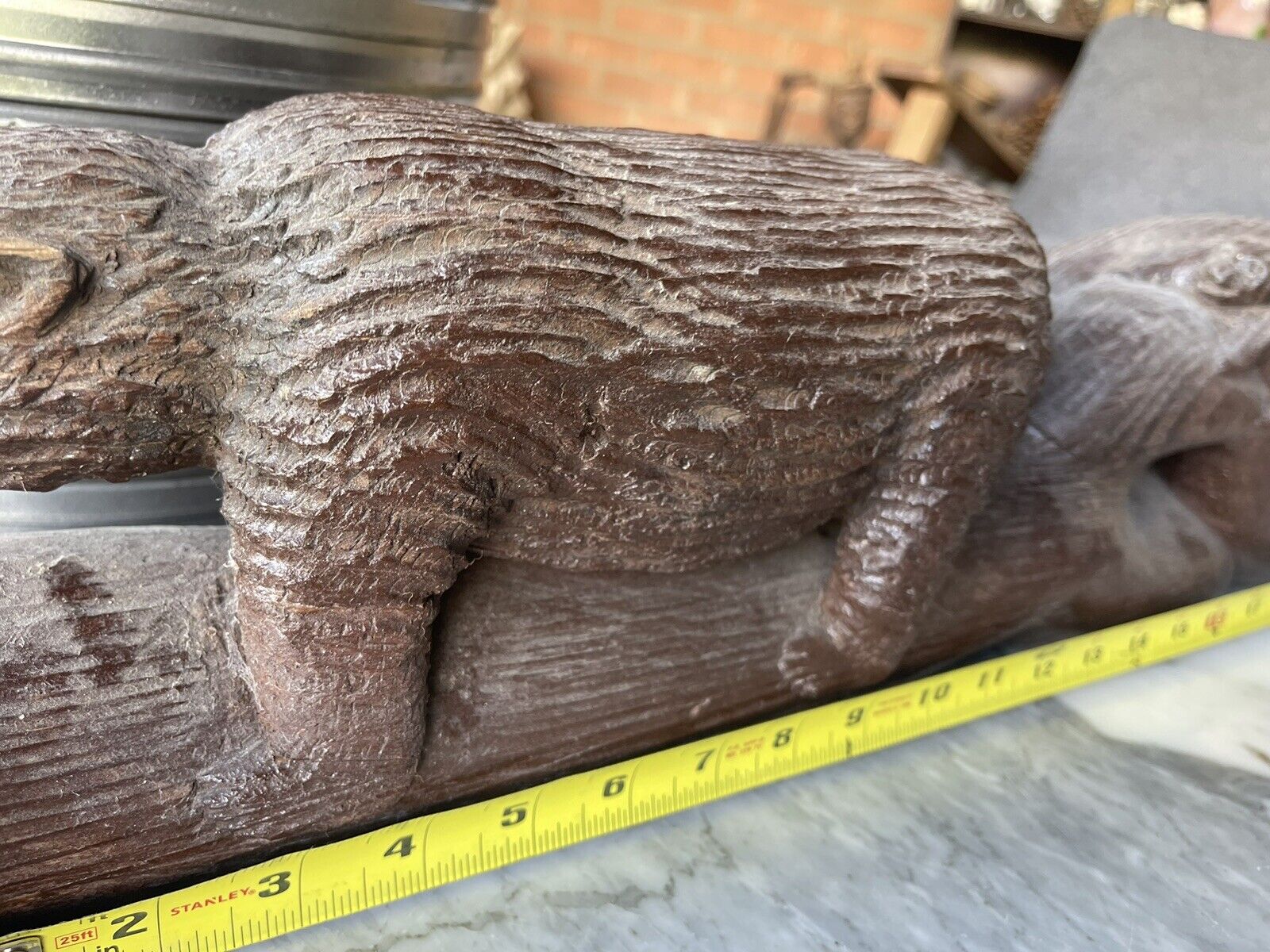 1800s Primitive Folk Art Wood Carving Antique