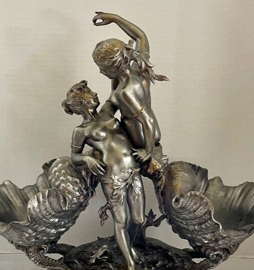 French Maidens Metal Sculpture by Charles Georges Ferville Suan