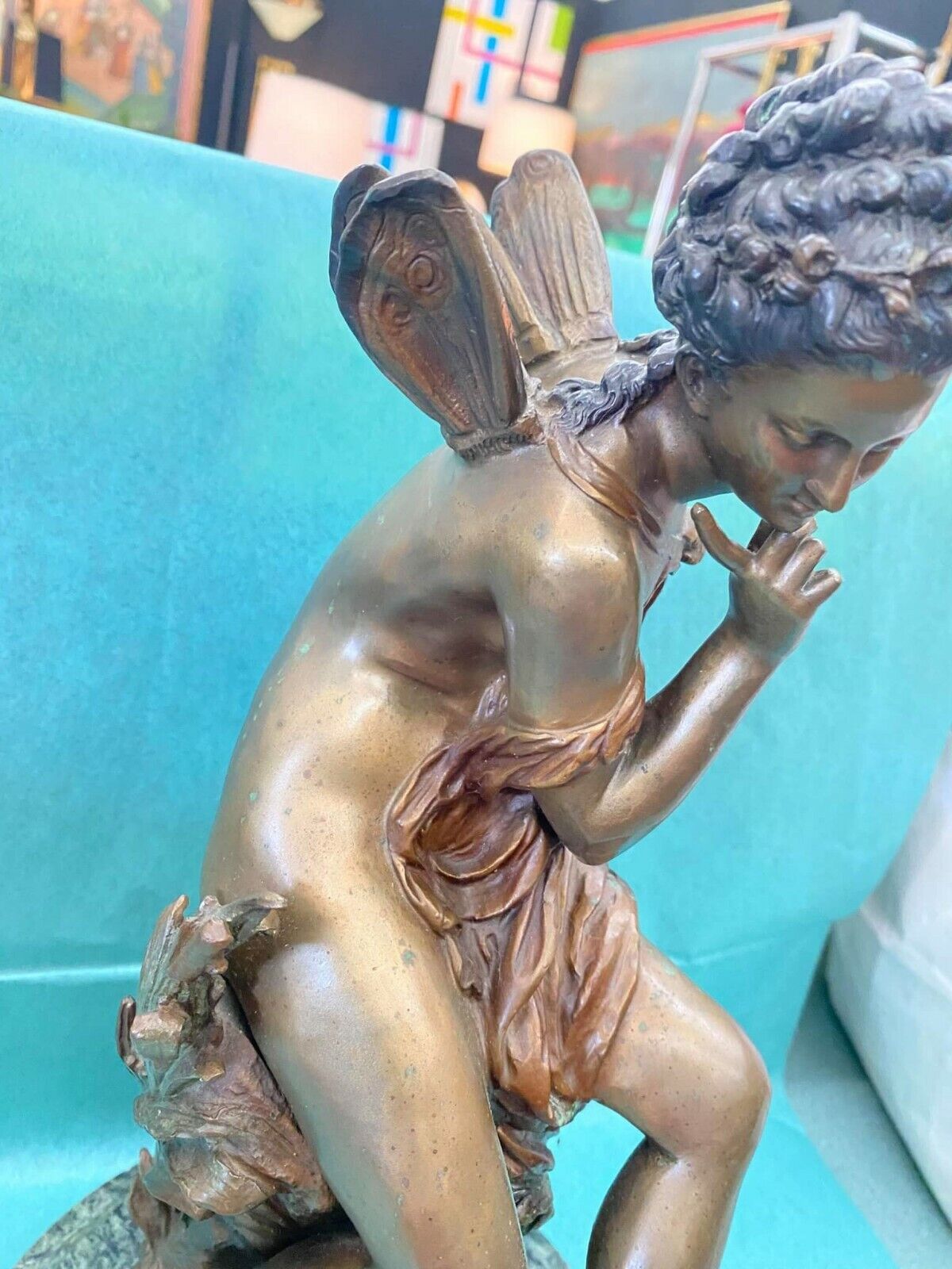 PSYCHE Bronze Sculpture by Mathurin Moreau 1800s - RARE