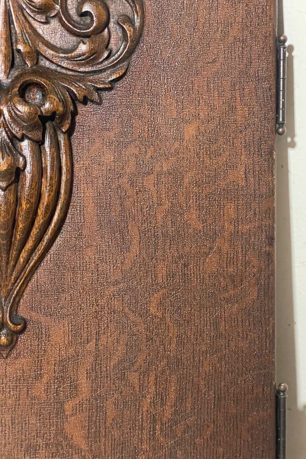 1800s carved wood oak architectural relief wall sculpture