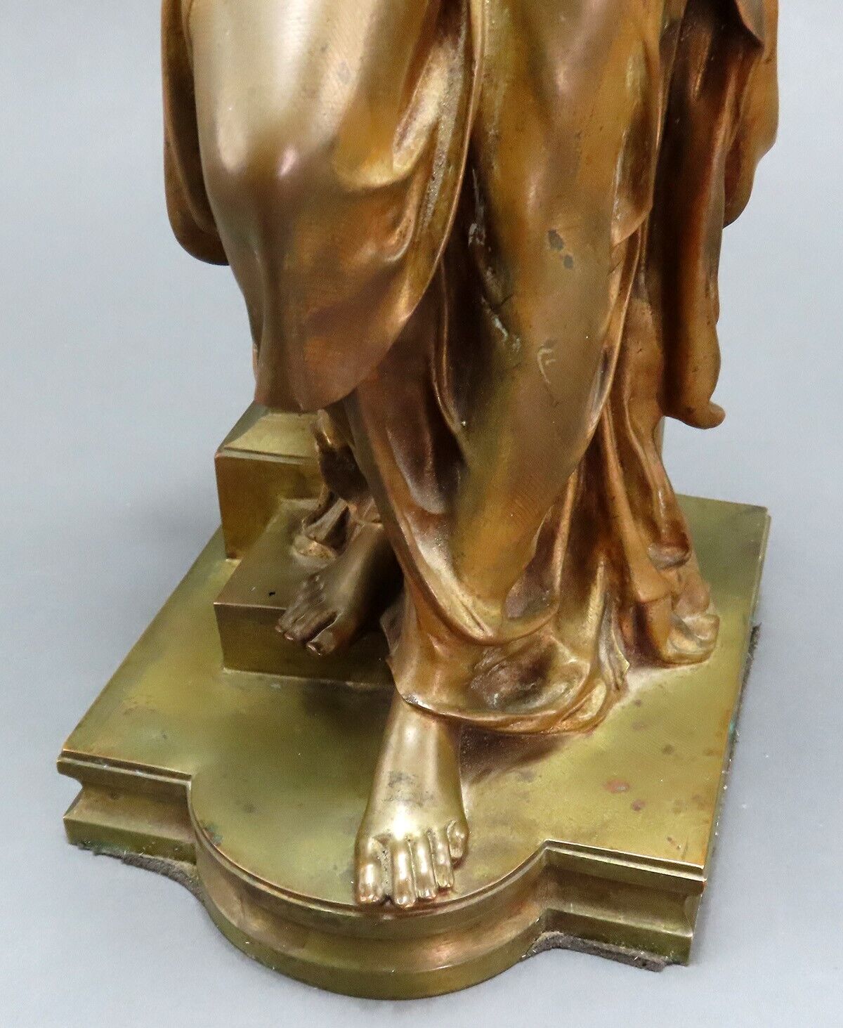 1800s Continental Bronze Statue of Psyche, Young Greek Woman