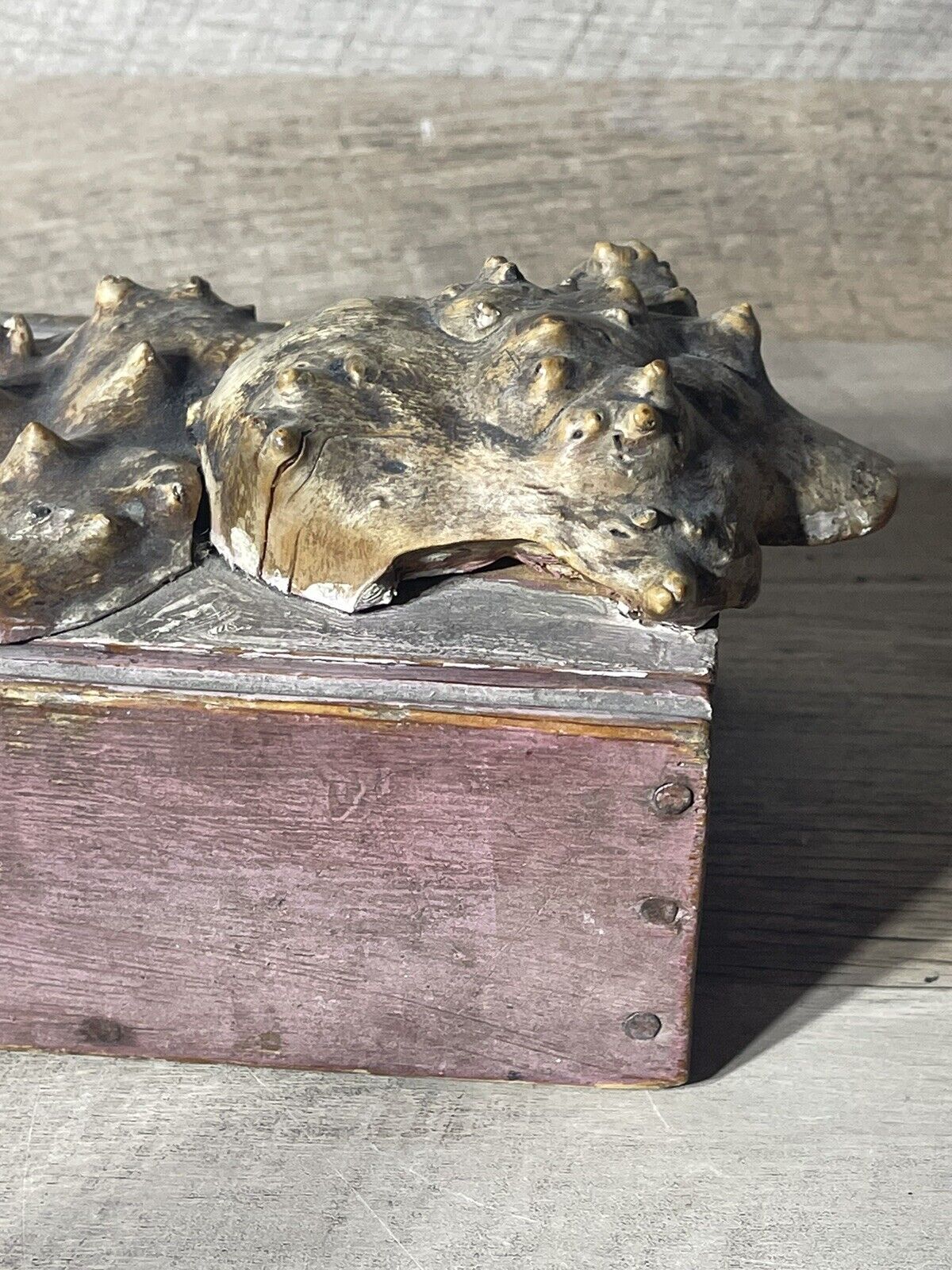 Early 1900's Japanese Wabi Sabi Wood Sculpture Box