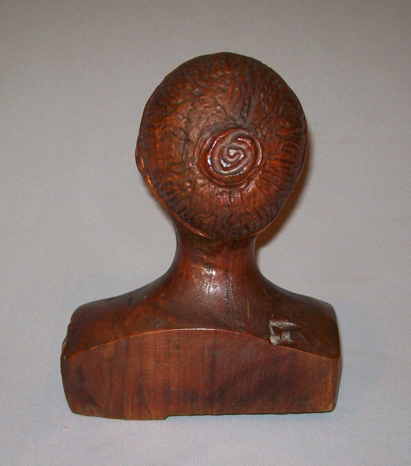 19th Century Hand Carved Wooden Woman Bust Figure