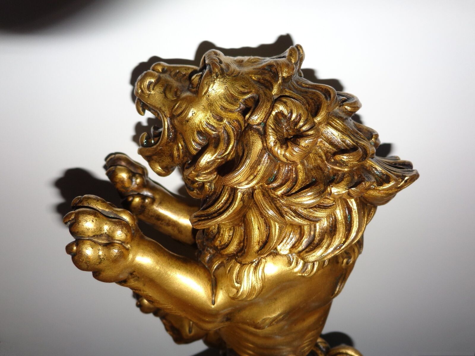 Rare 18th Century Gilt Bronze Royal Lion Sculpture