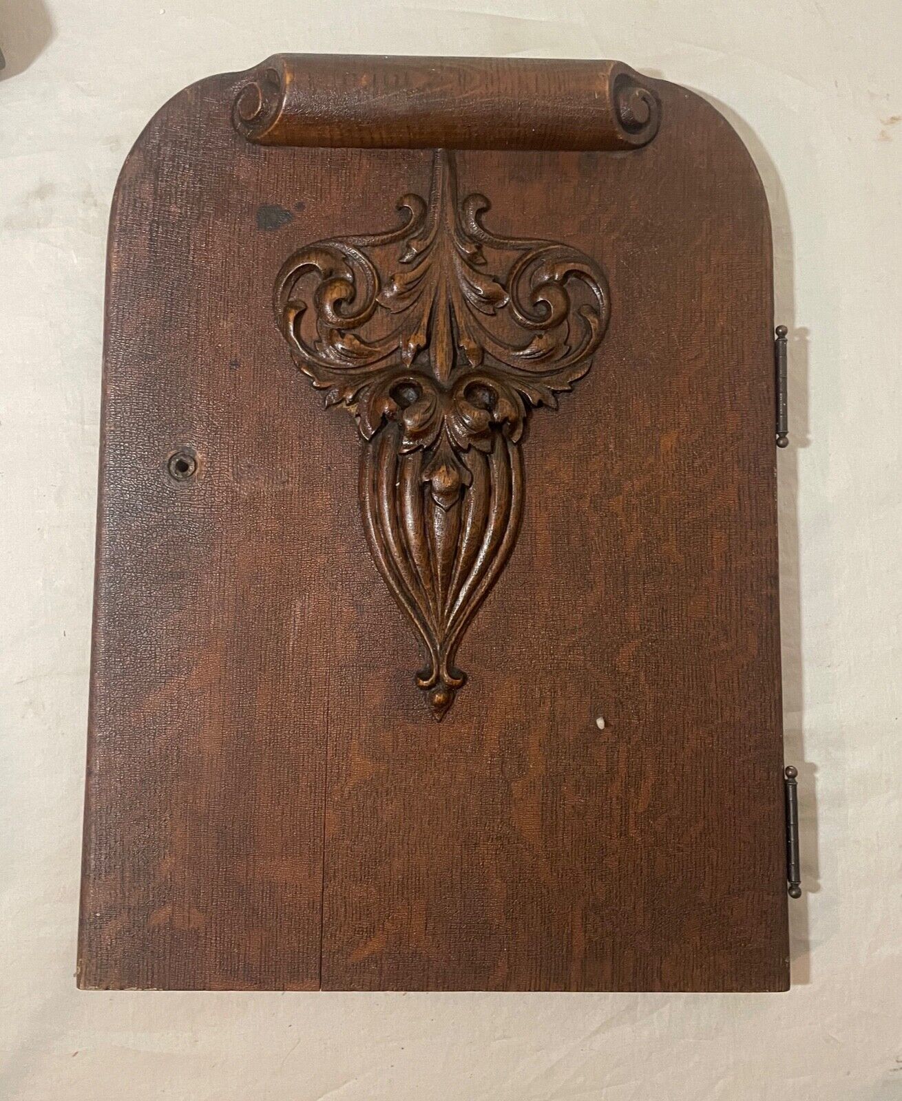 1800s carved wood oak architectural relief wall sculpture