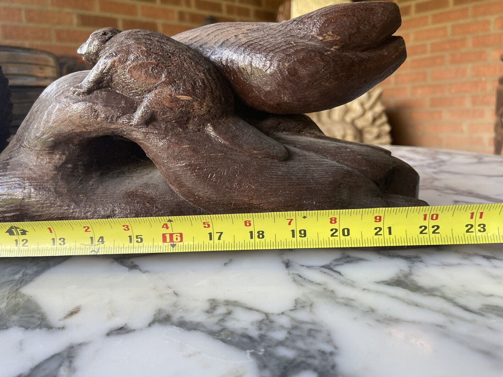 1800s Primitive Folk Art Wood Carving Antique