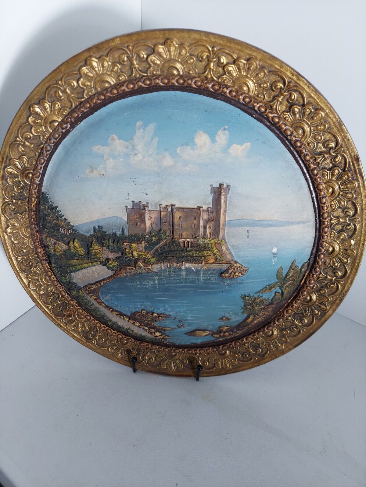 1800's Wilhelm Schiller Sohn terracotta wall plate sculpture