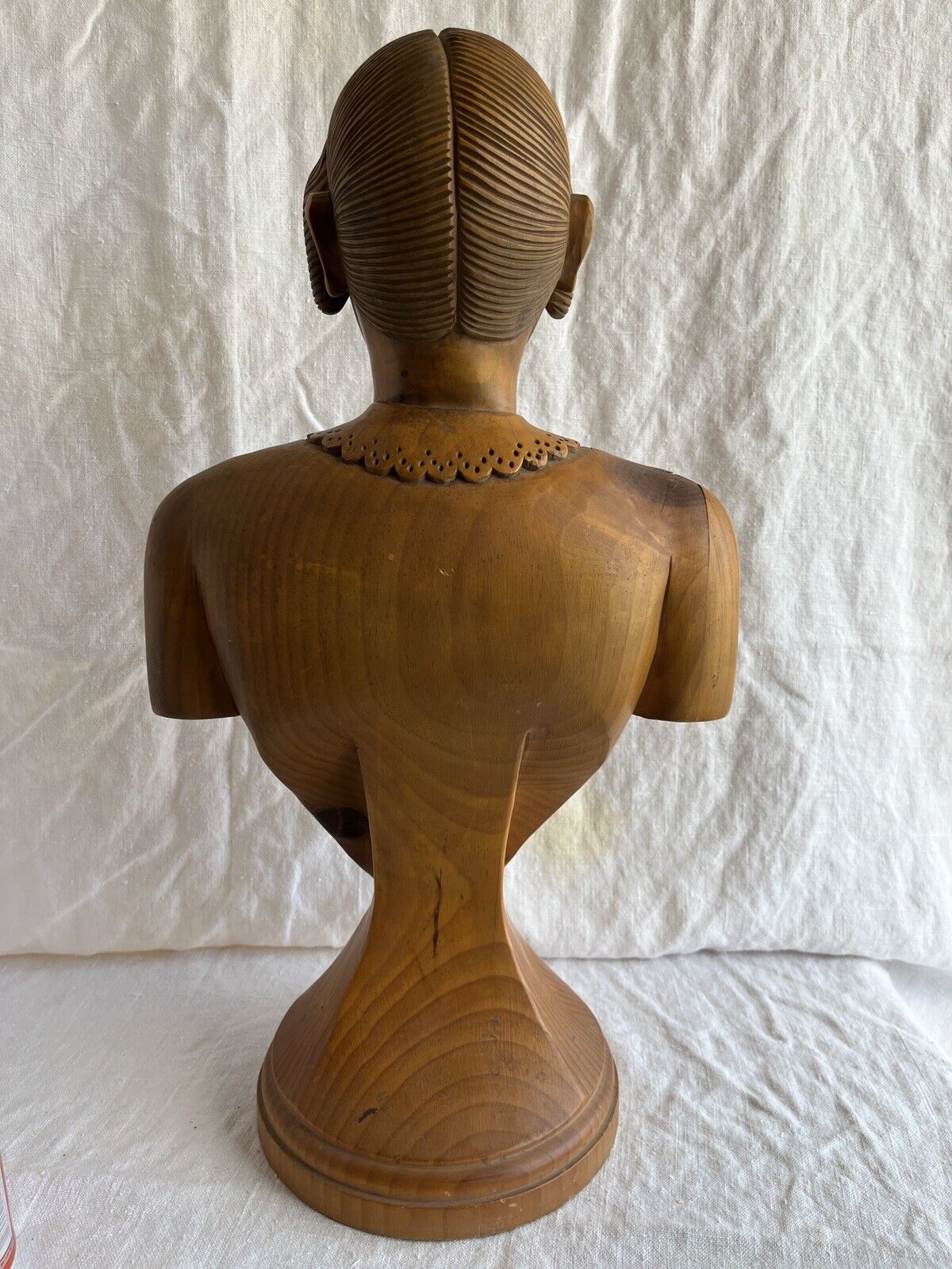 Antique Asa Ames wood bust sculpture Americana art