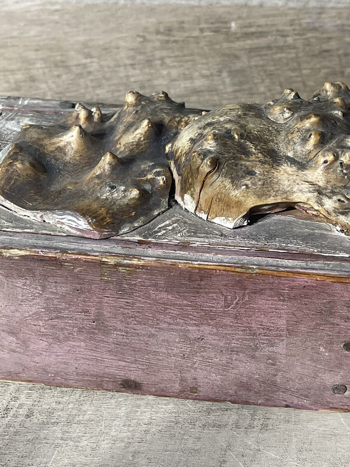Early 1900's Japanese Wabi Sabi Wood Sculpture Box
