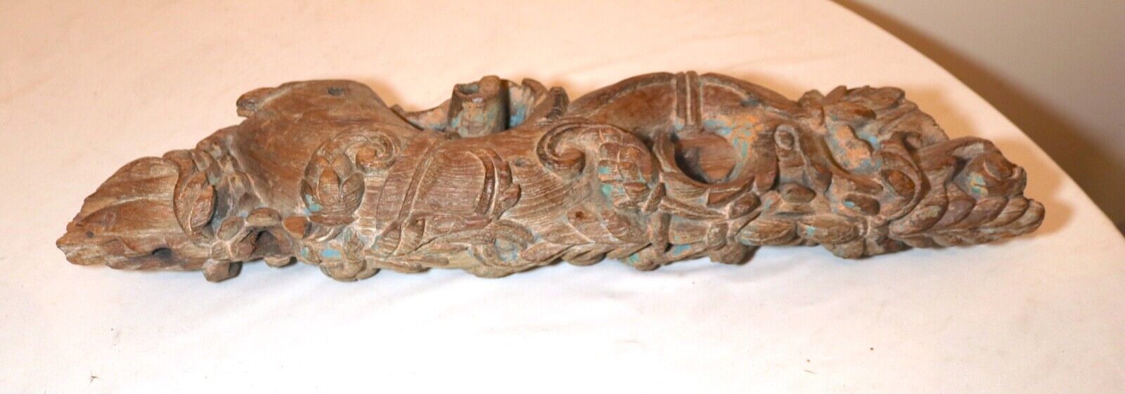 1800's hand carved Asian wood architectural salvage sculpture