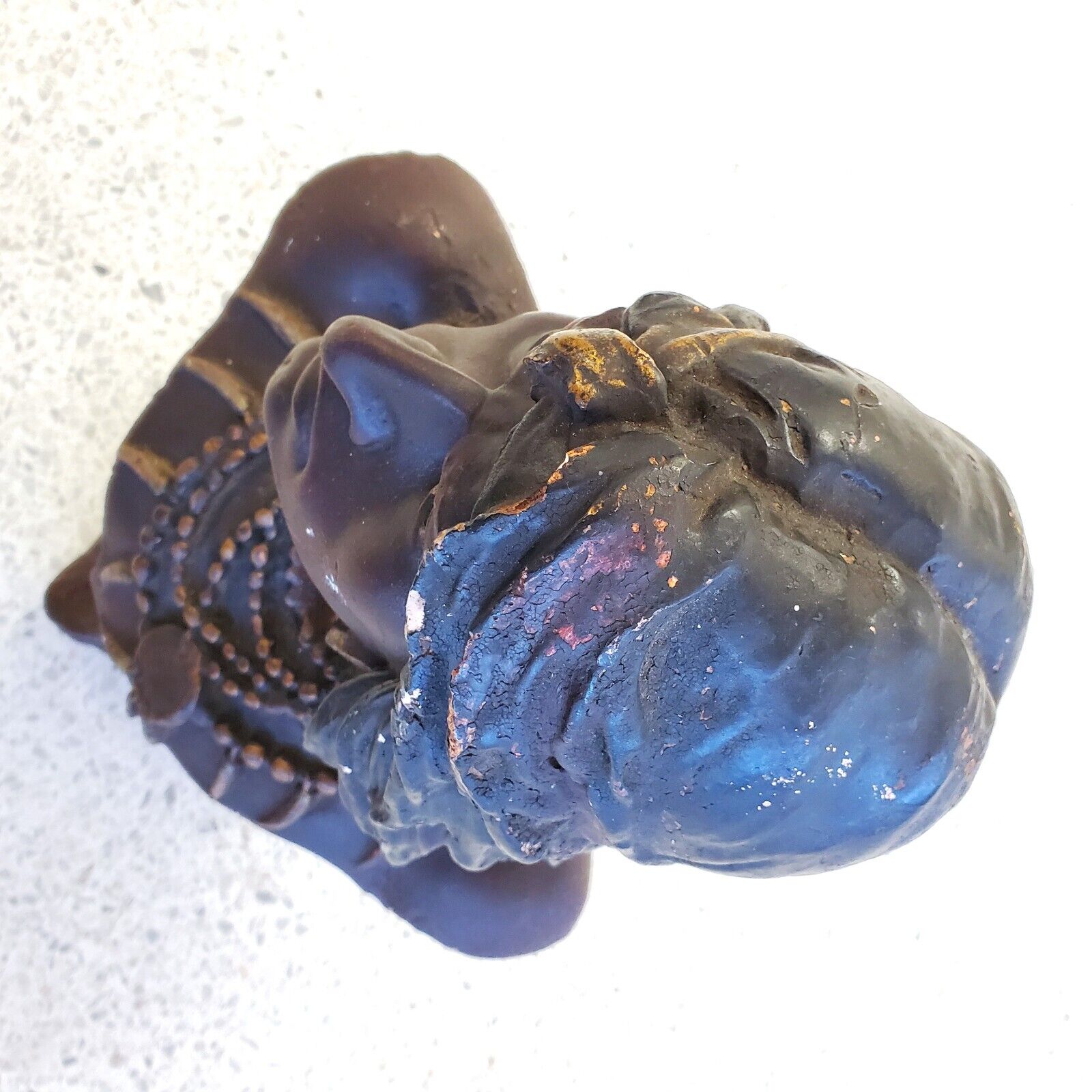 1900s Hiawatha Chalkware Native American Cigar Store Statue