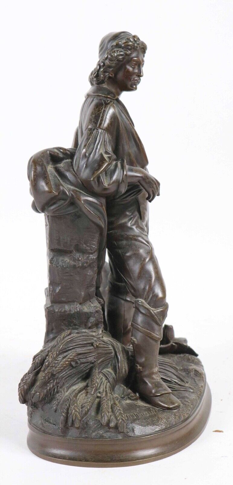 1800's Paul Emil Machault bronze peasant farmer statue