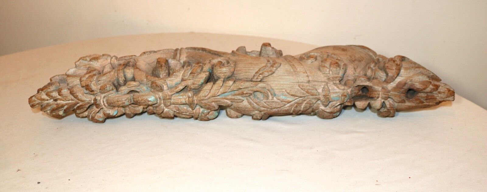 1800's hand carved Asian wood architectural salvage sculpture