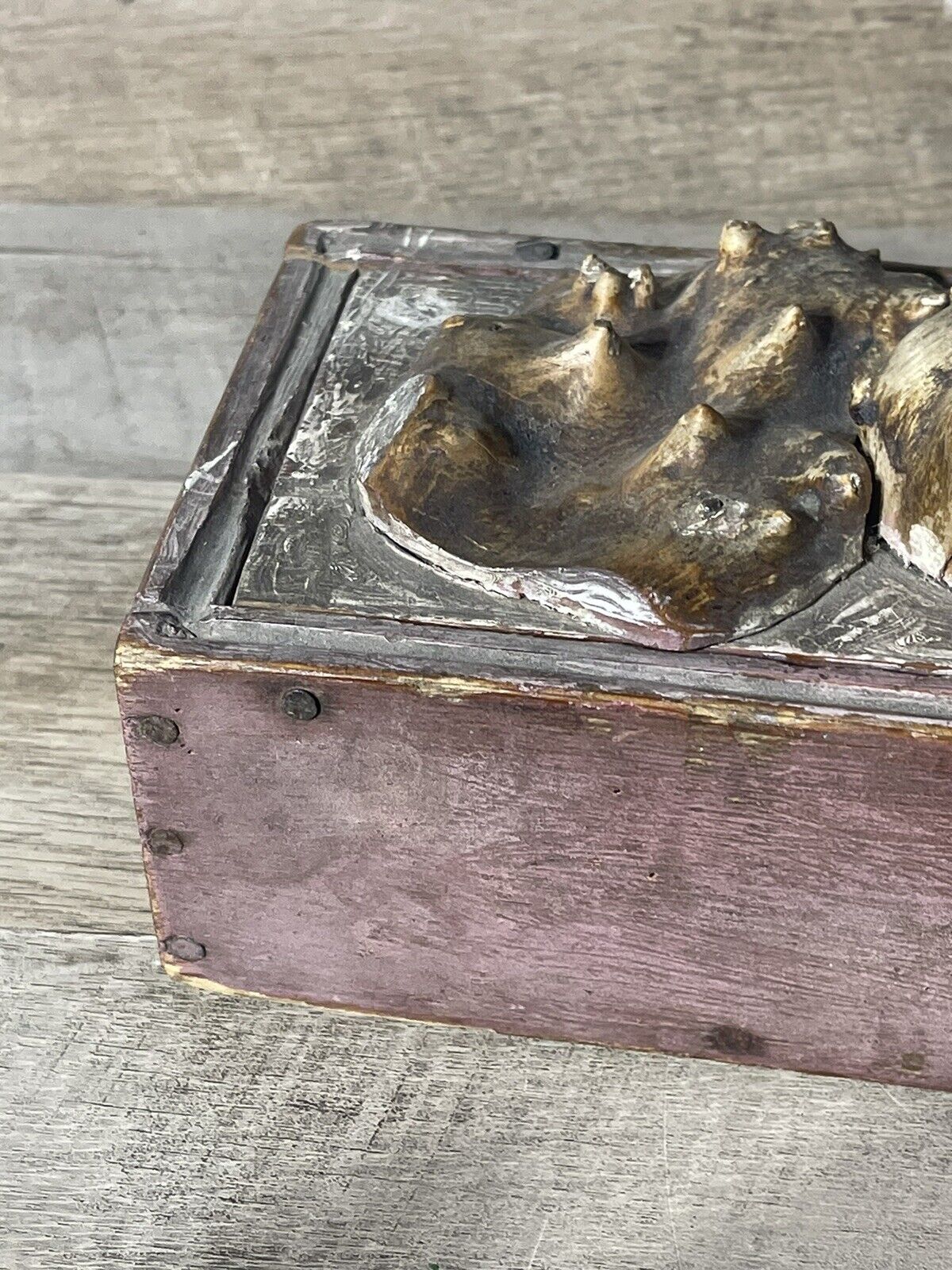 Early 1900's Japanese Wabi Sabi Wood Sculpture Box