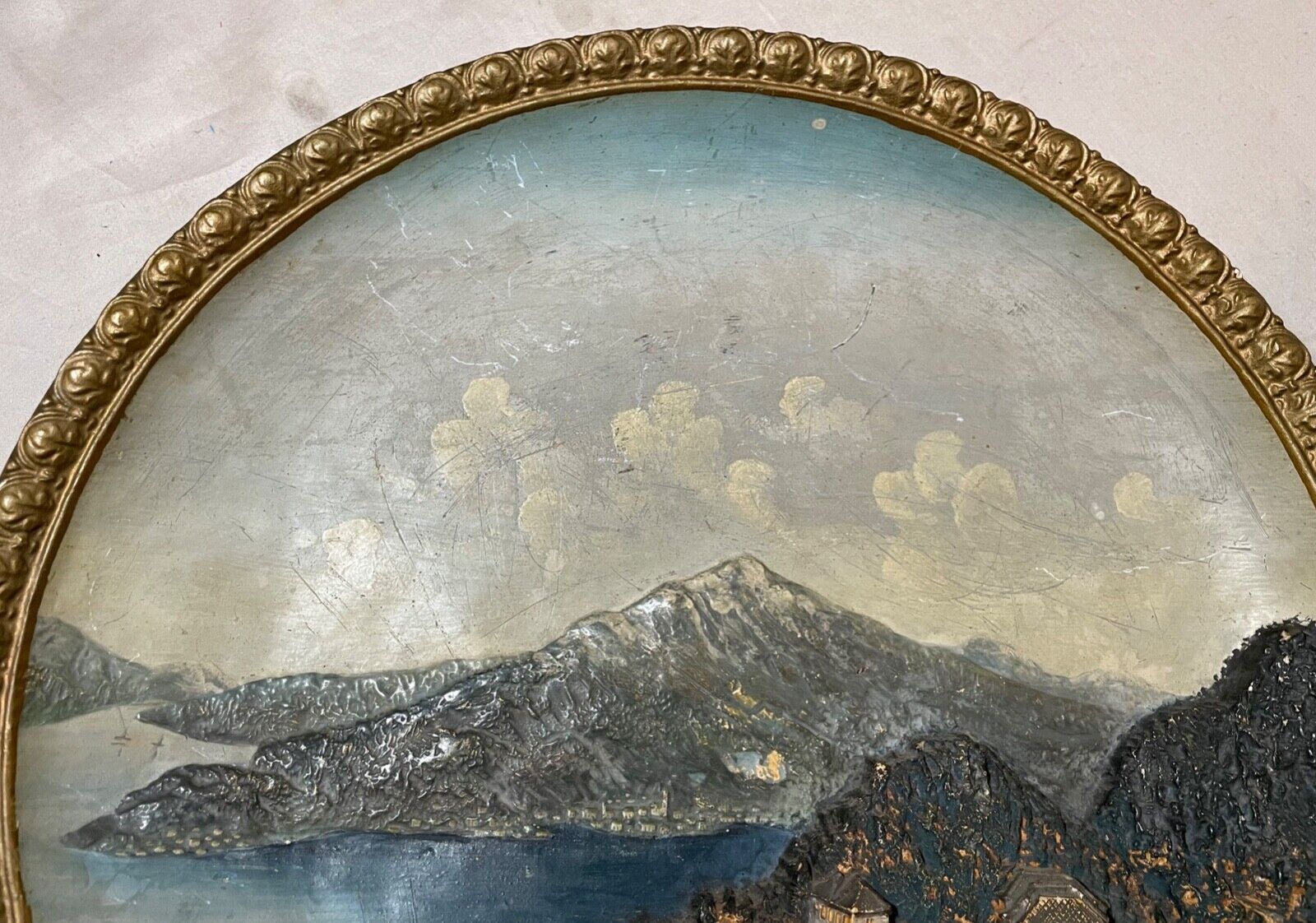 1800's Wilhelm Schiller Sohn oil terracotta wall plaque
