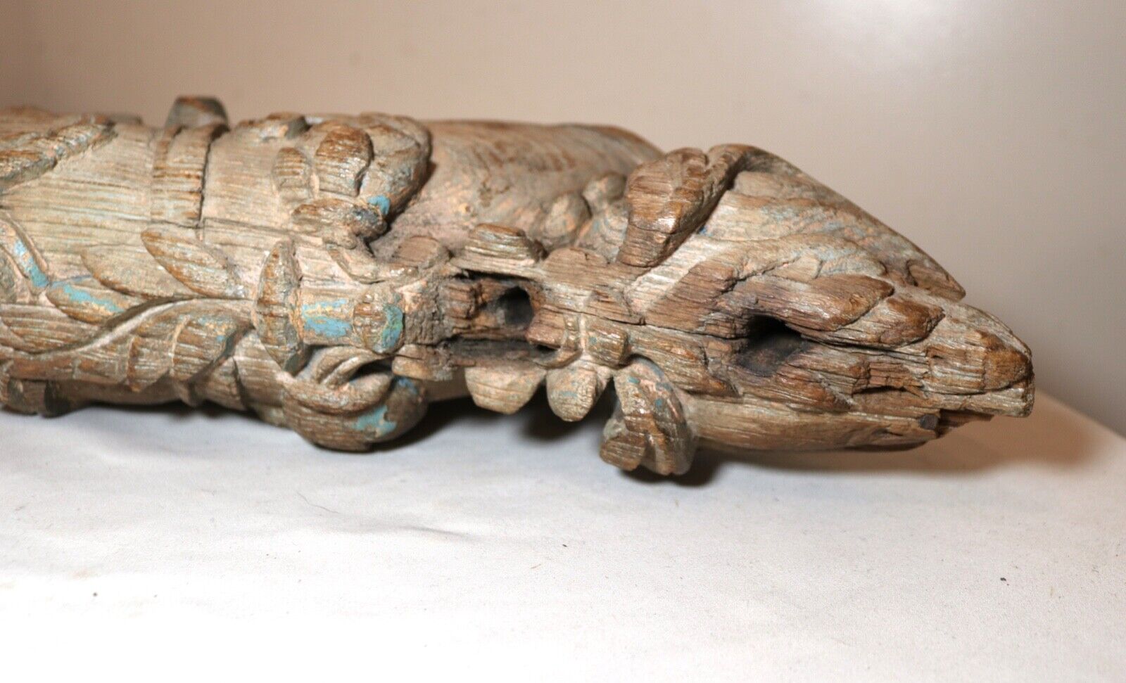 1800's hand carved Asian wood architectural salvage sculpture