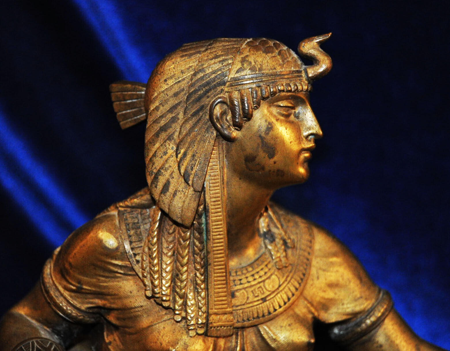 Bronze Cleopatra Bust Sphinx French Decor Winged Gilt