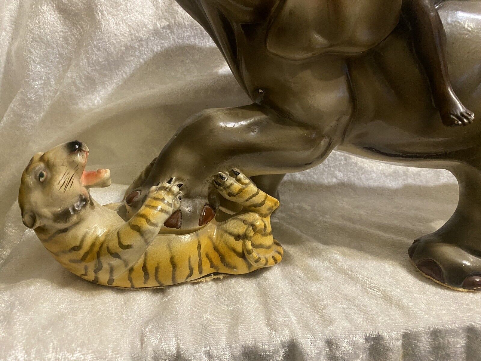 1900's Rare Signed Statue: Tribal Blackamoor on Elephant