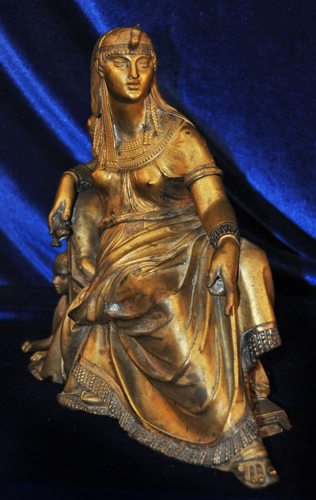 Bronze Cleopatra Bust Sphinx French Decor Winged Gilt