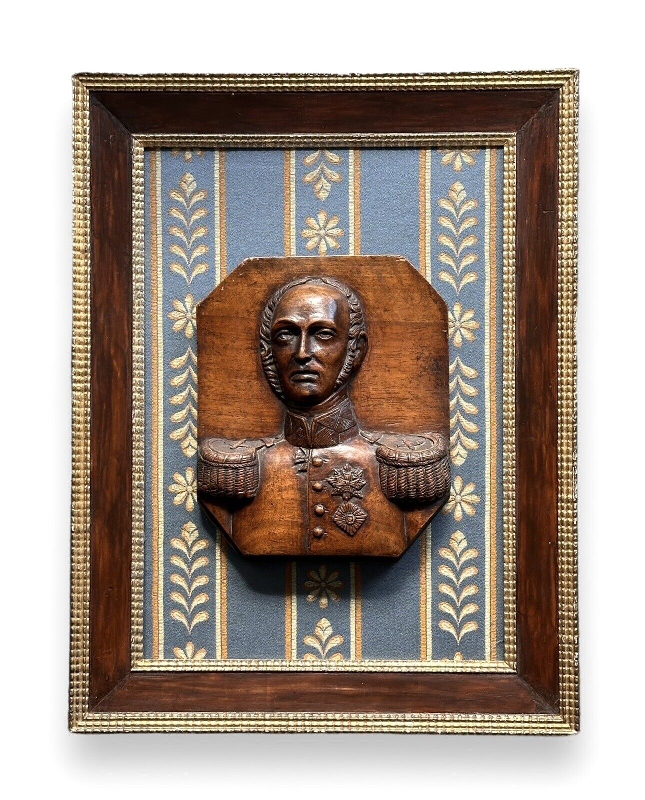19th Century French General Carving Art Piece