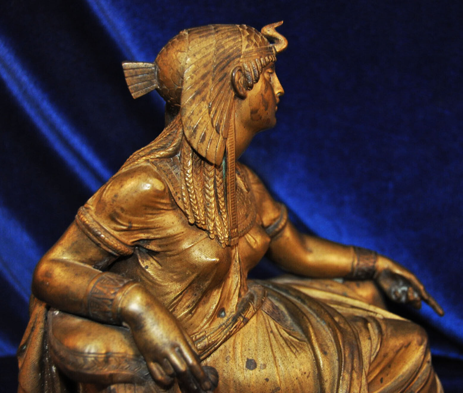 Bronze Cleopatra Bust Sphinx French Decor Winged Gilt