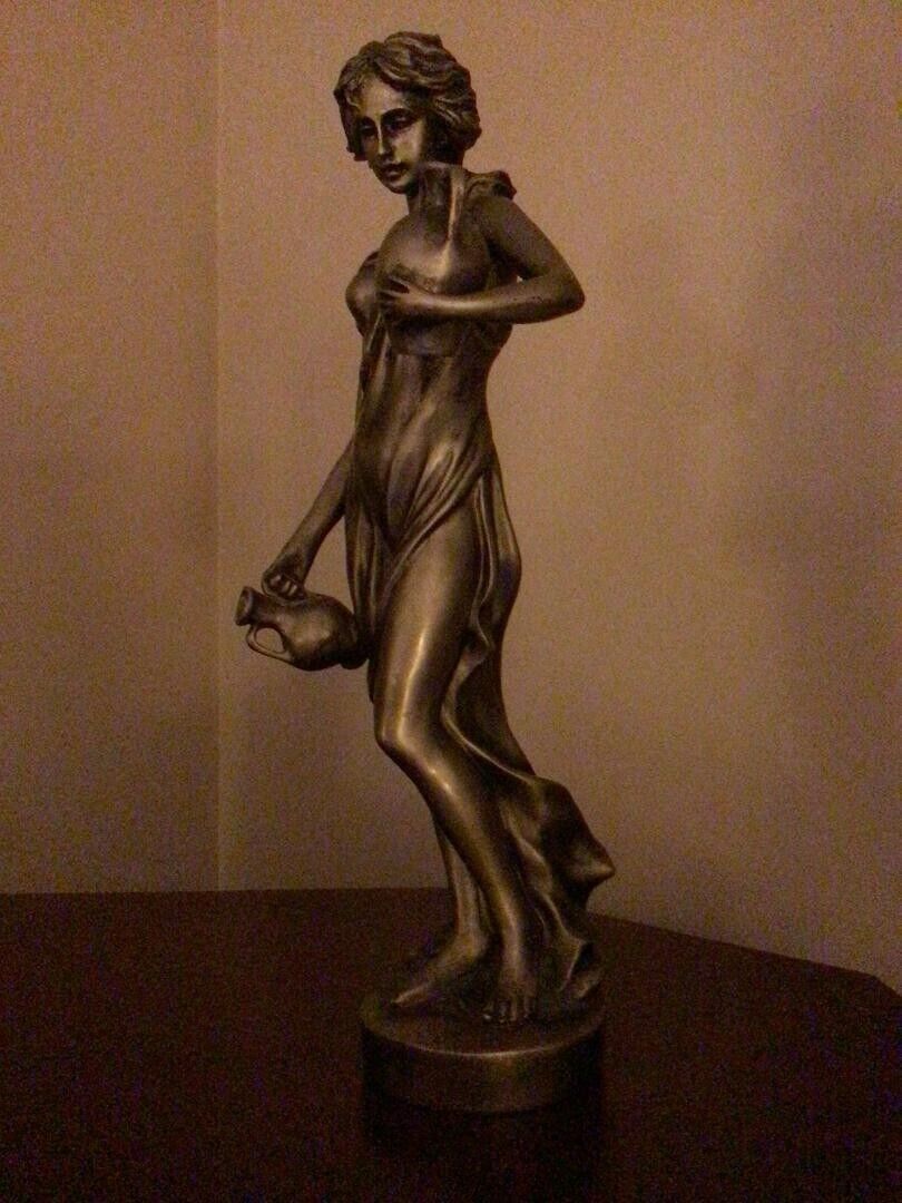 Golden Resin Statue of Goddess Holding Jug