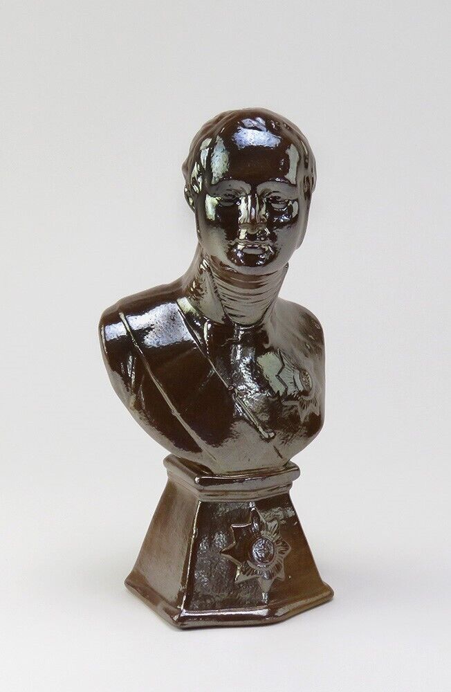 Antique 1700s English Fulham Pottery Military Bust