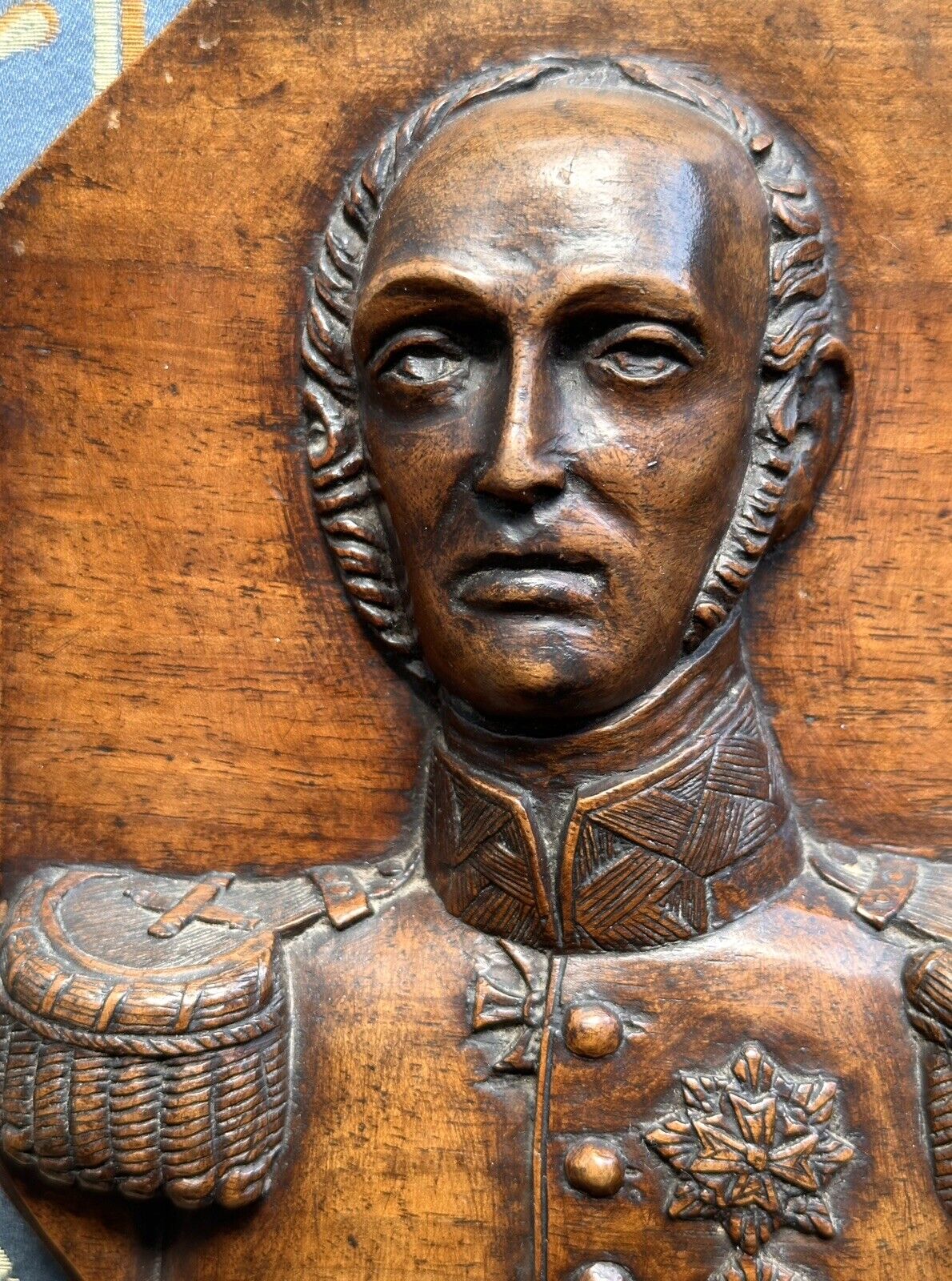19th Century French General Carving Art Piece