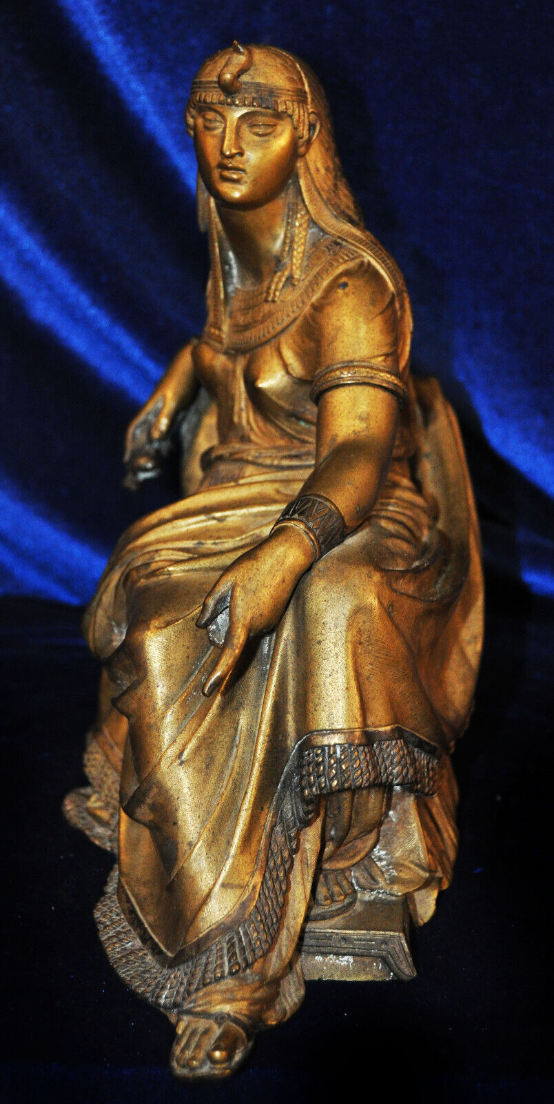 Bronze Cleopatra Bust Sphinx French Decor Winged Gilt
