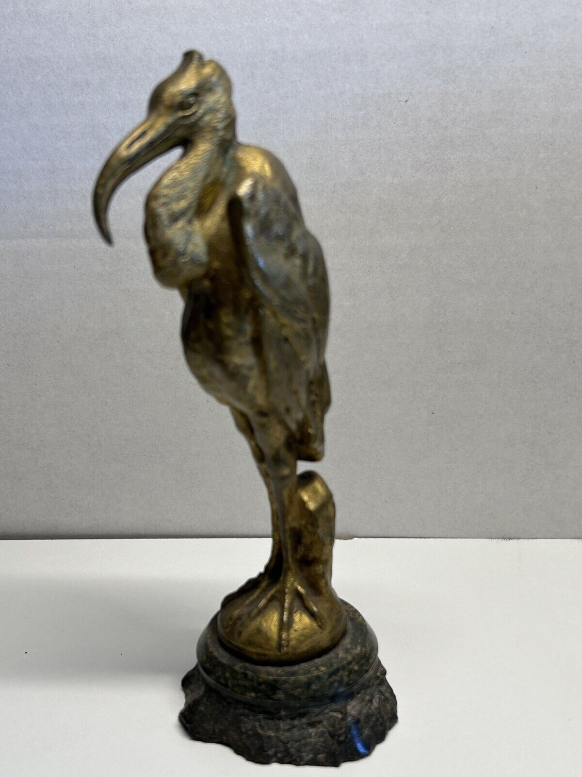 Fulbert-Pierre Larregieu Ibis Stork Bronze Statuette 19th Century