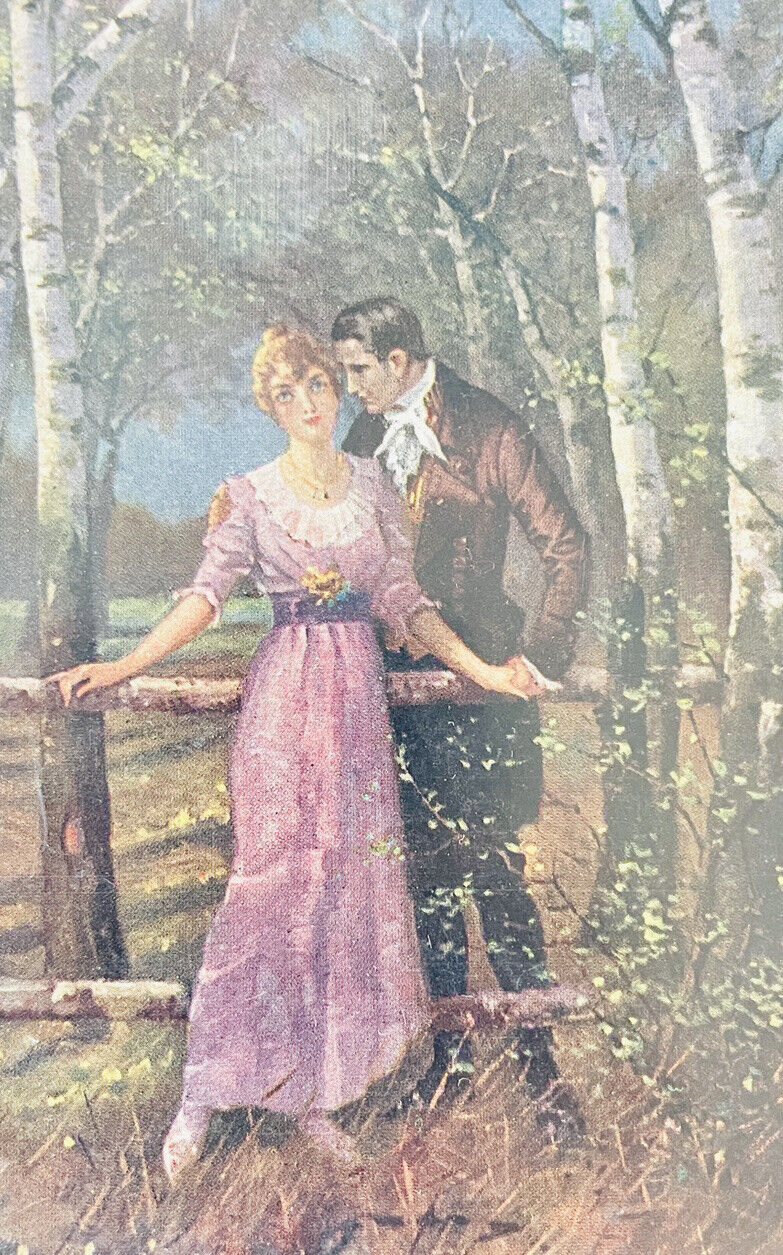 1900s German Postcard 'Question of the Heart' Painting