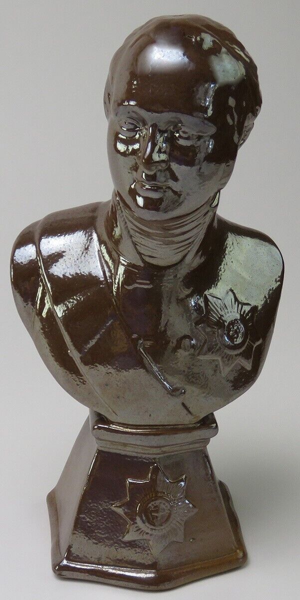 Antique 1700s English Fulham Pottery Military Bust