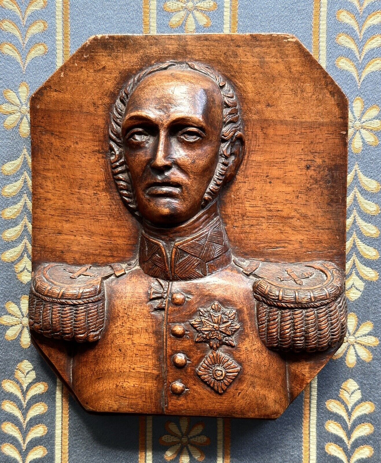 19th Century French General Carving Art Piece