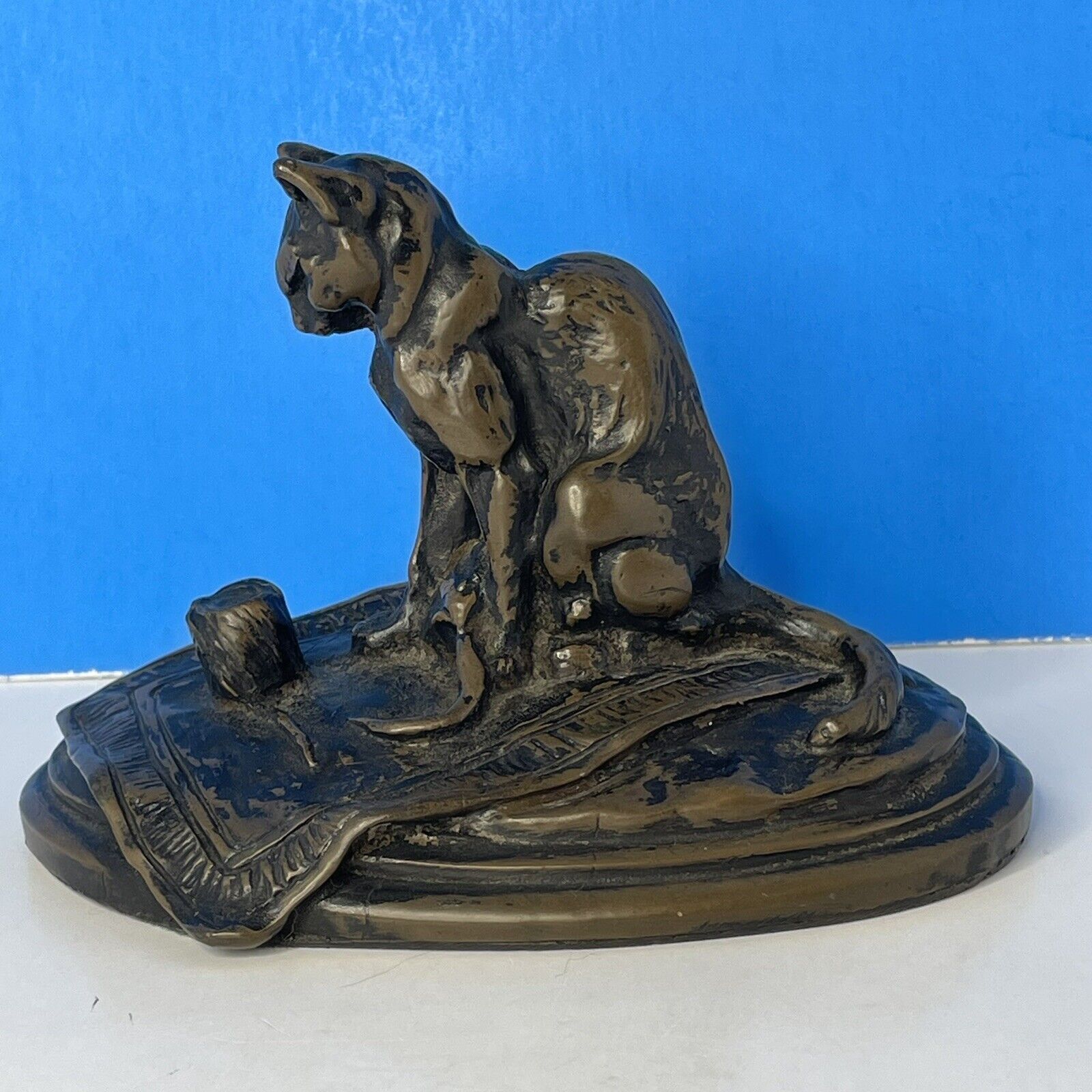 Emmanuel Fremiet Mother Cat Bronze Statue - 19th Century