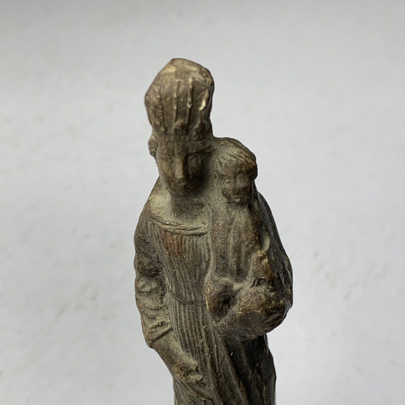 Antique Handmade Religious Virgin Mary Jesus Figure 1800’s