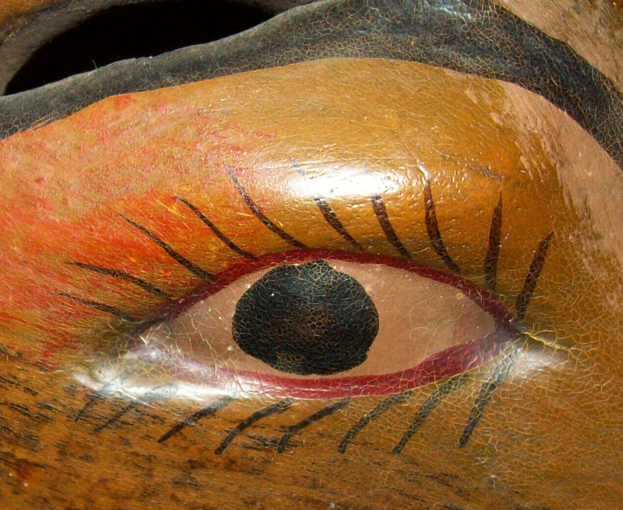 19th Century Folk Art Hand Carved Fox Head Mask