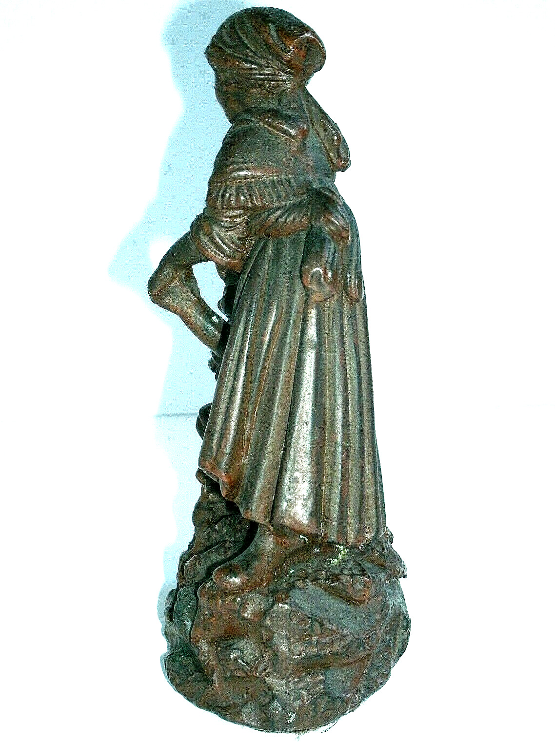 Victorian Copper Electrotype Figure: Mother and Daughter