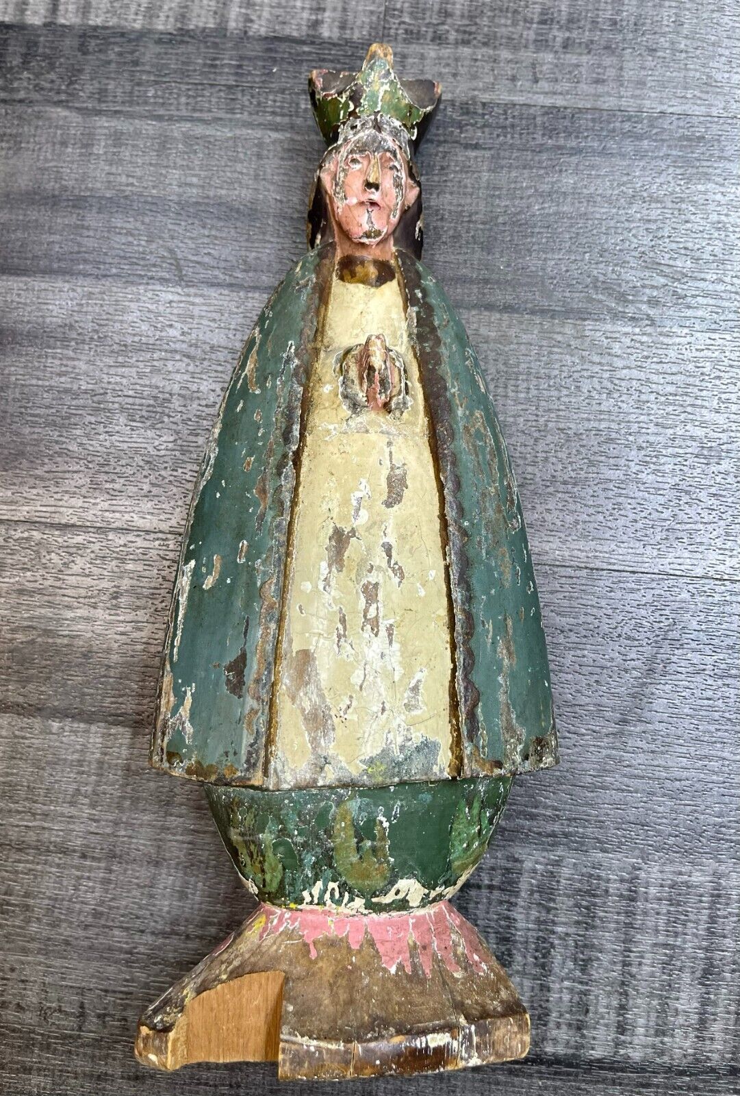 Antique 17th Century Spanish Colonial Virgin Mary Statue