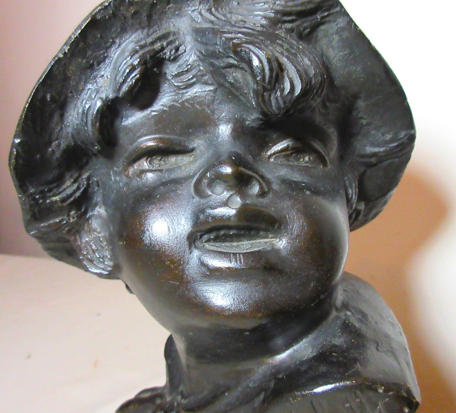 1800s Francesco Paolo Michetti bronze child bust statue