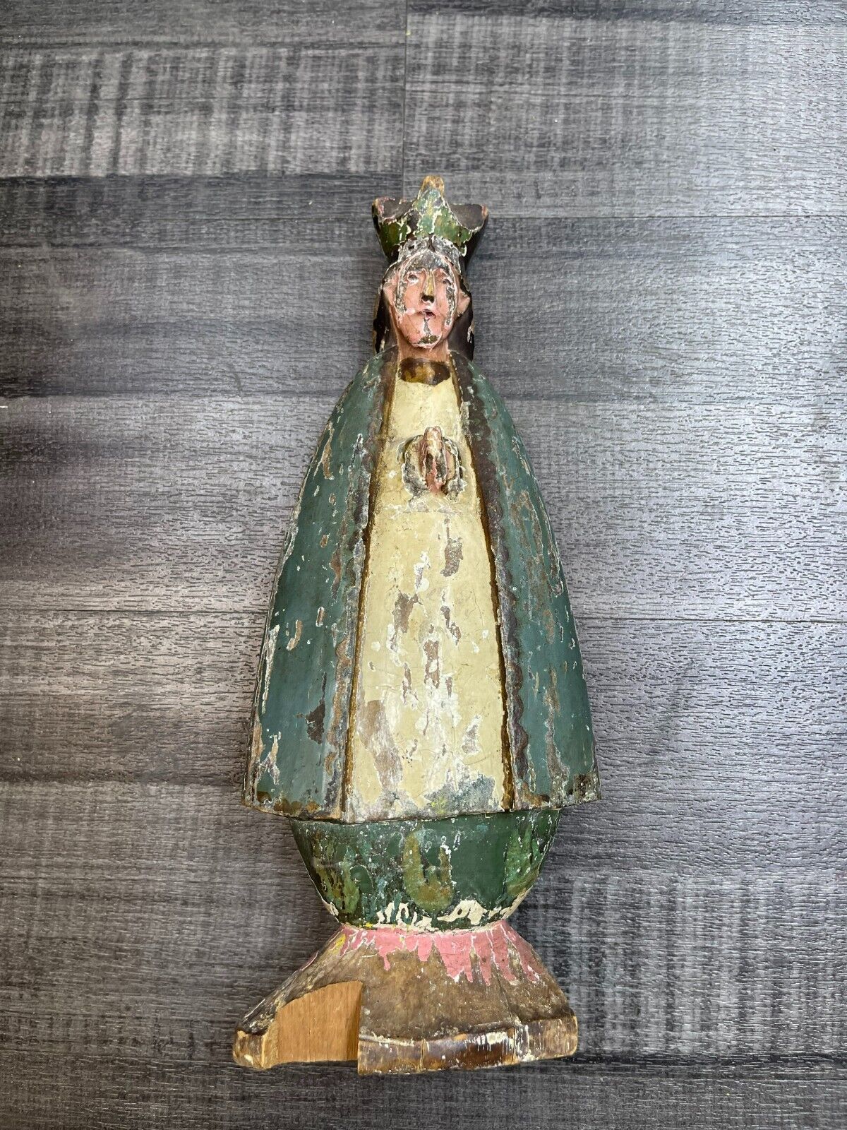 Antique 17th Century Spanish Colonial Virgin Mary Statue
