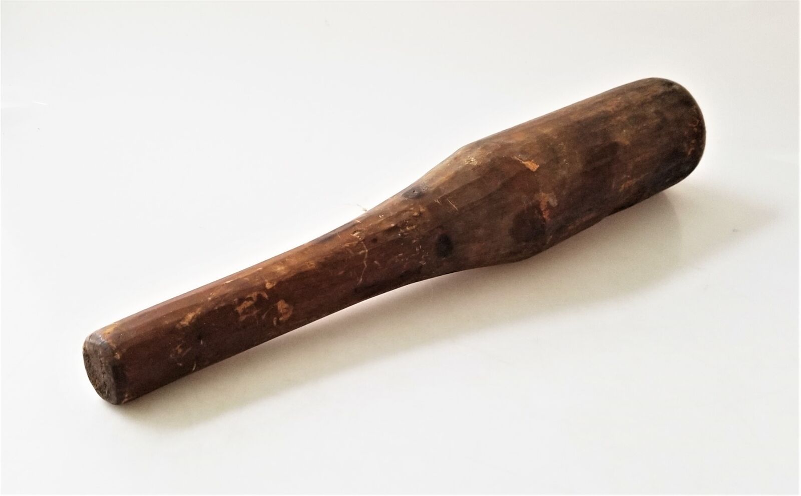 1700s Hand Carved Wood Masher 21.5" Tall