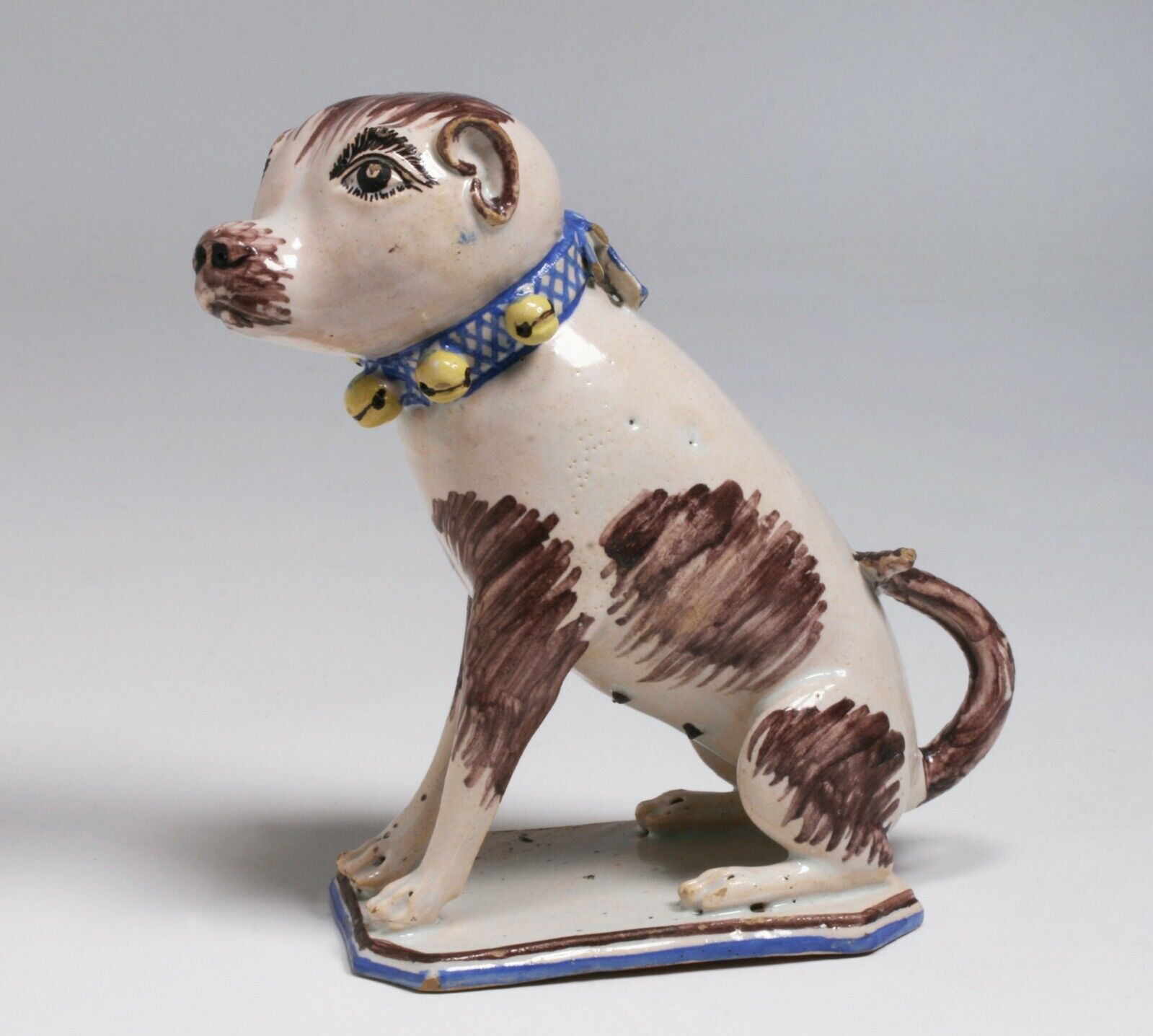 18th Century Brussel's Faience Pottery Dog Figure