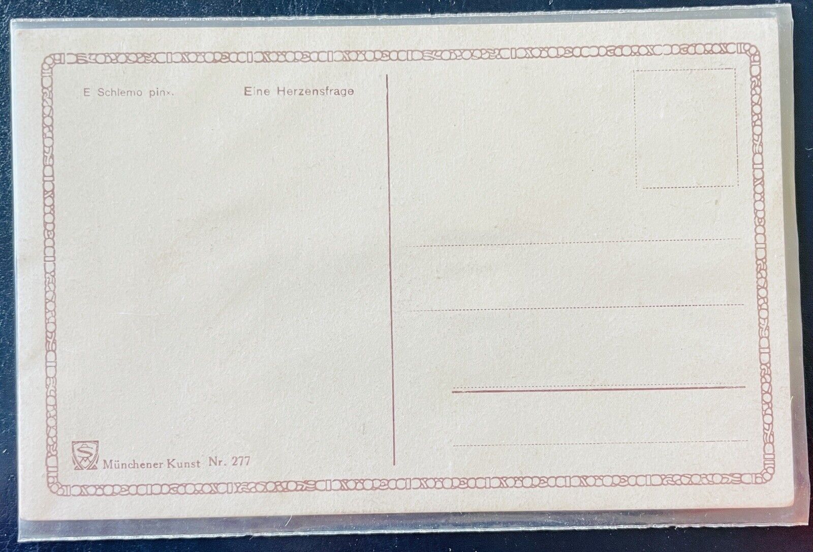 1900s German Postcard 'Question of the Heart' Painting
